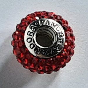 PANDORA MURANO GLASS CHARM BEAD RED STUDDED RHINESTONES